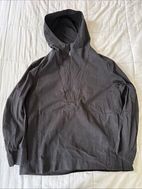 COS Dark Gray Pullover Hooded Windbreaker
